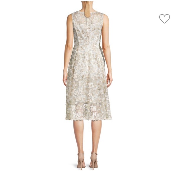 Adrianna Papell Floral Embroidered Crew Neck Fit and Flare Dress - Picture 6 of 17